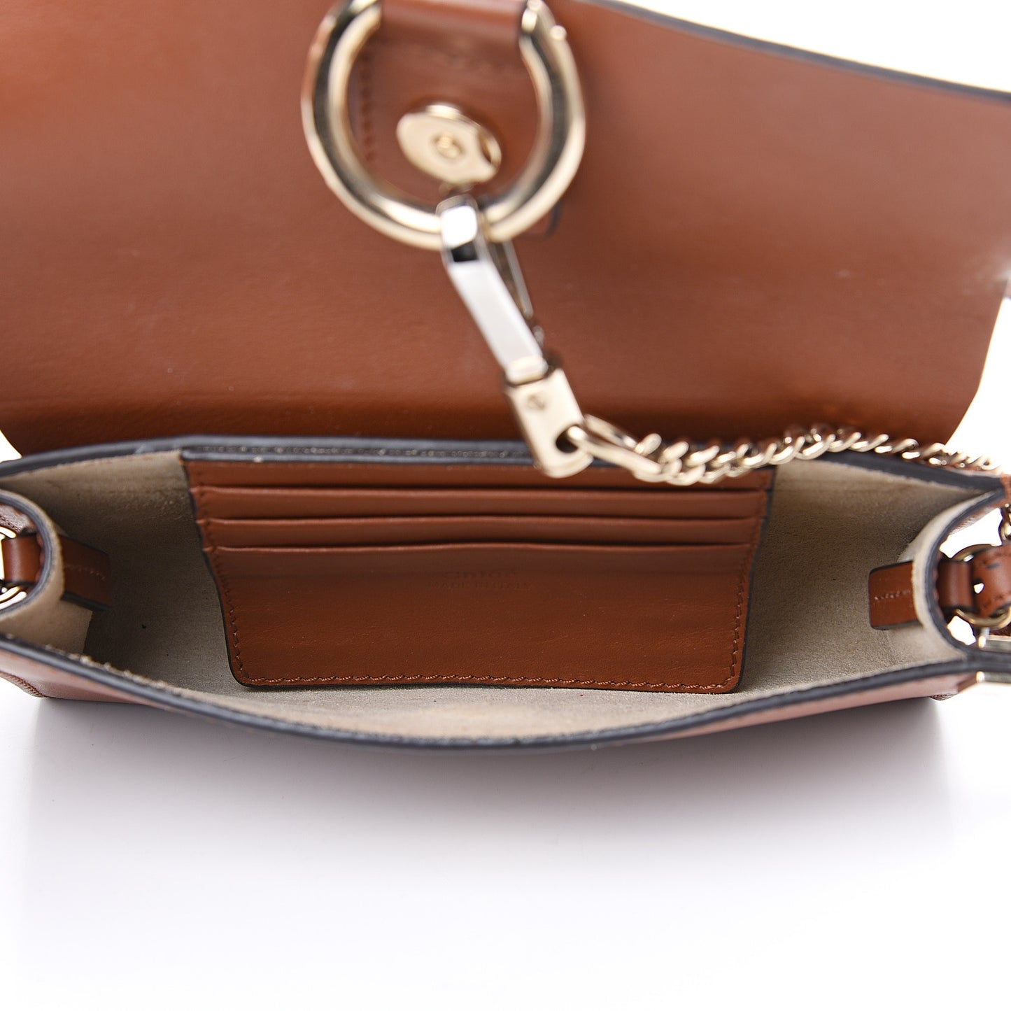 Suede Calfskin Mini Faye Shoulder Bag Tobacco
