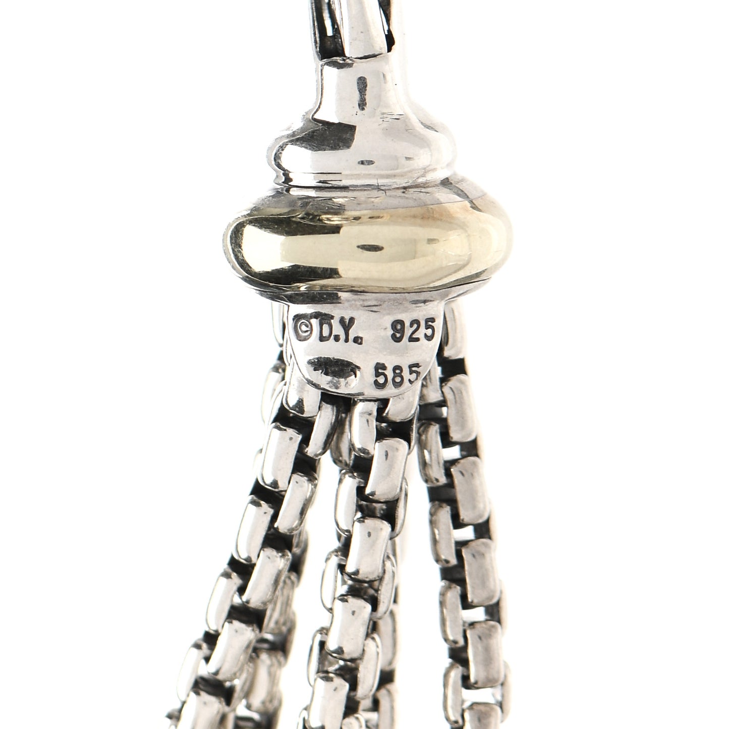 Sterling Silver 14K Yellow Gold Multi Box Chain Necklace