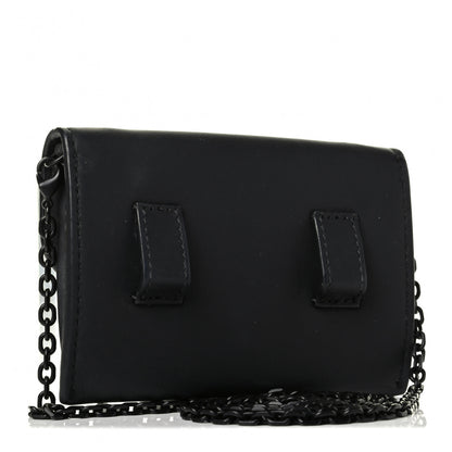 Christian Dior Ultra Matte Calfskin Nano Saddle Chain Pouch Black 2 of 6