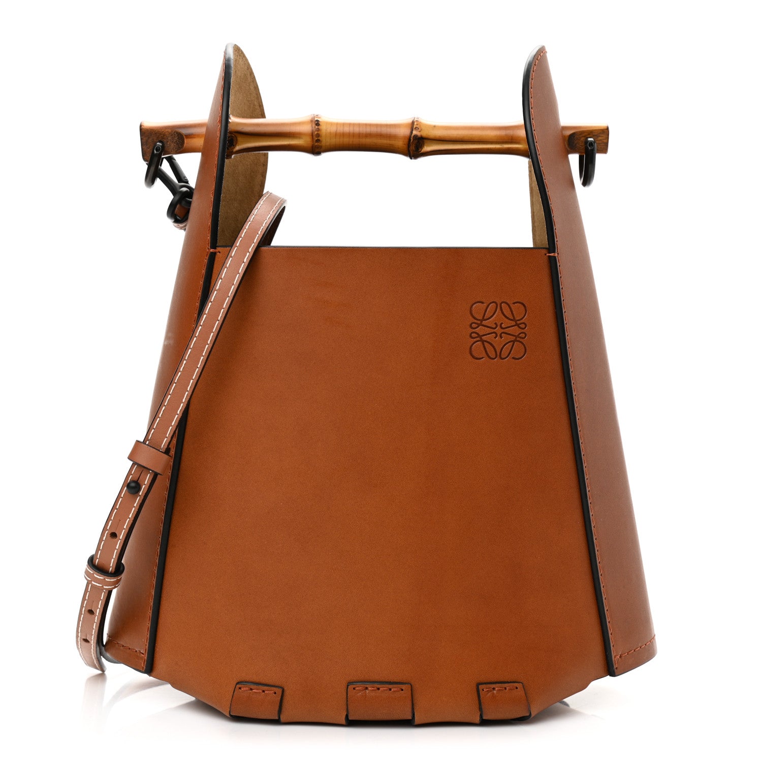 Loewe Calfskin Bamboo Bucket Bag Tan 1 of 13