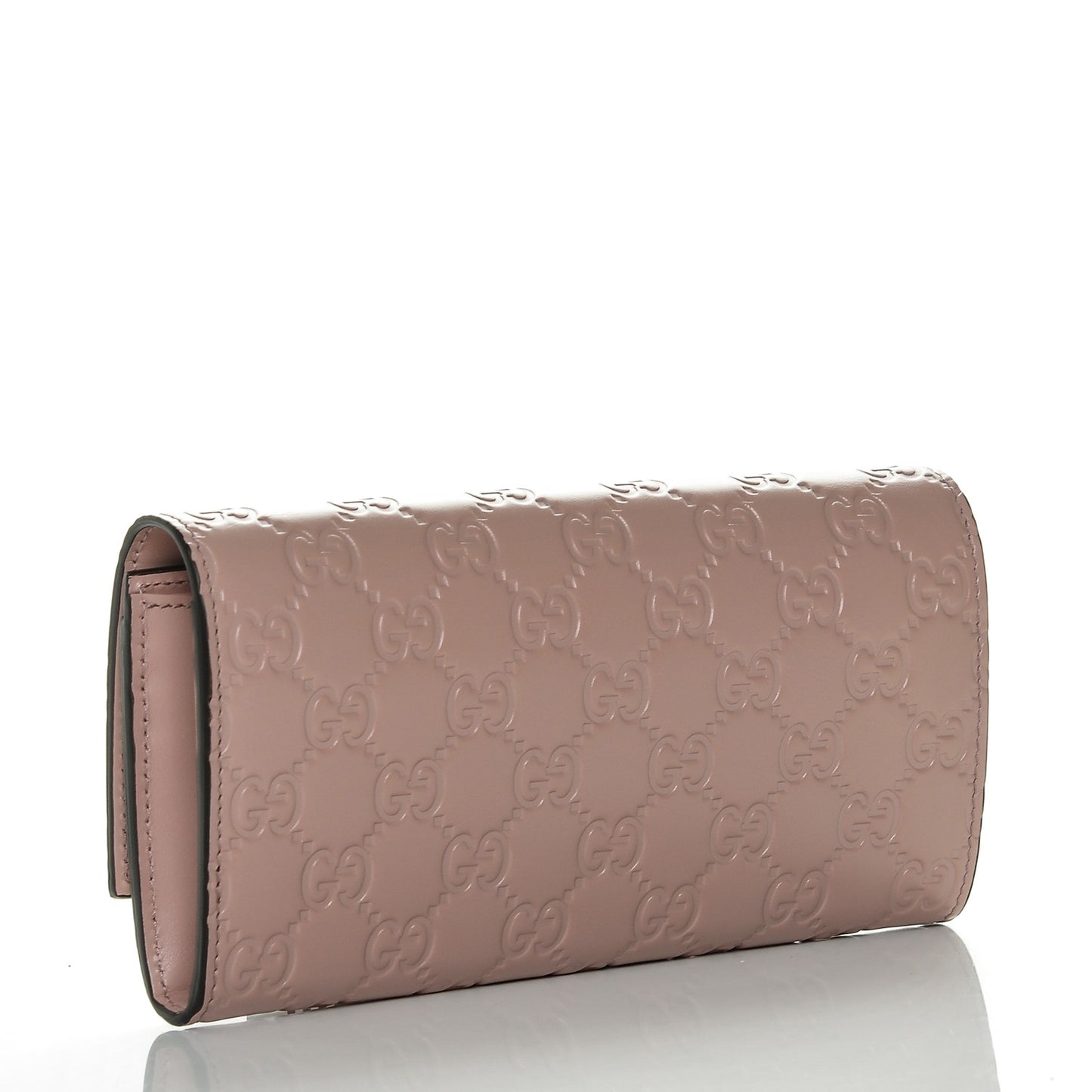 Guccissima Bow Continental Wallet Rose Beige
