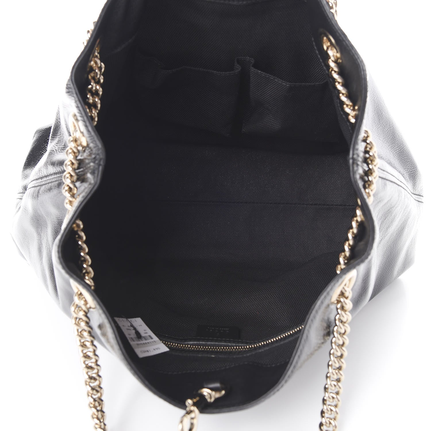 Gucci Patent Medium Soho Chain Shoulder Bag Black 4 of 9