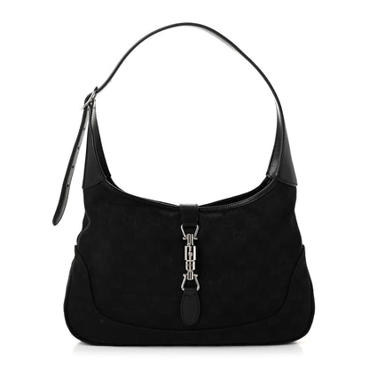 Gucci Monogram Goatskin Medium Jackie 1961 Hobo Black 1 of 10