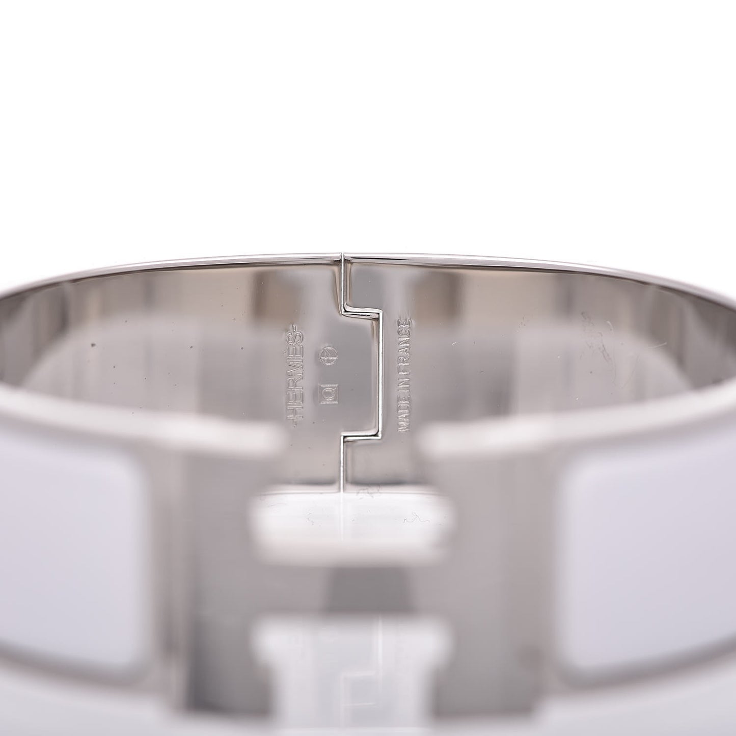 Enamel Wide Clic Clac H Bracelet GM White