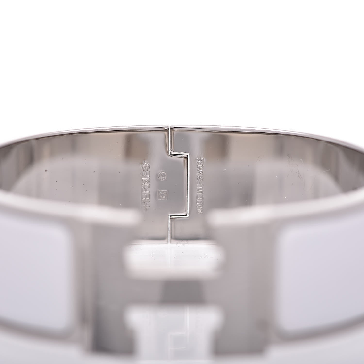 Hermes Enamel Wide Clic Clac H Bracelet GM White 4 of 5