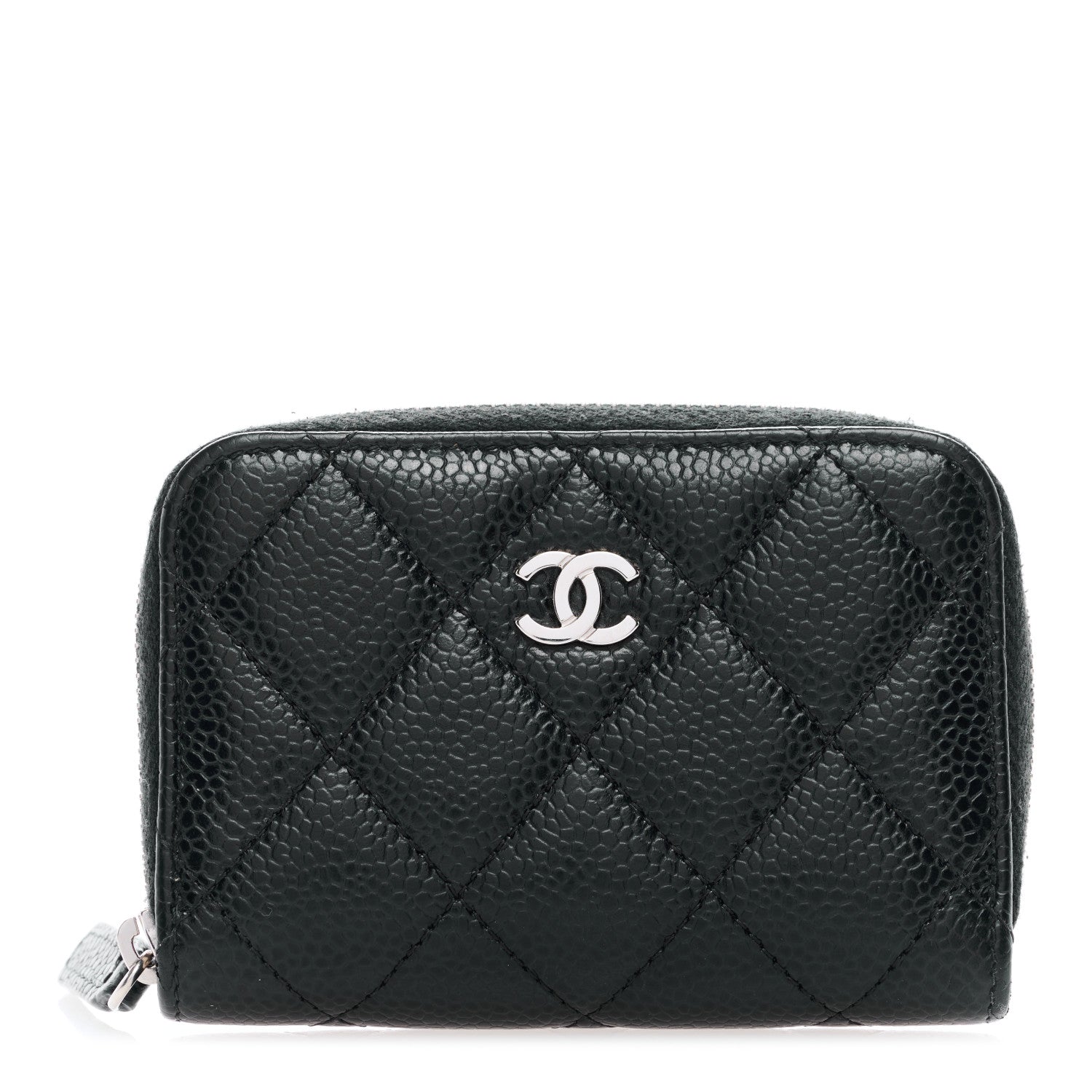 Chanel Caviar Quilted Zip Coin Purse Black 1 of 7
