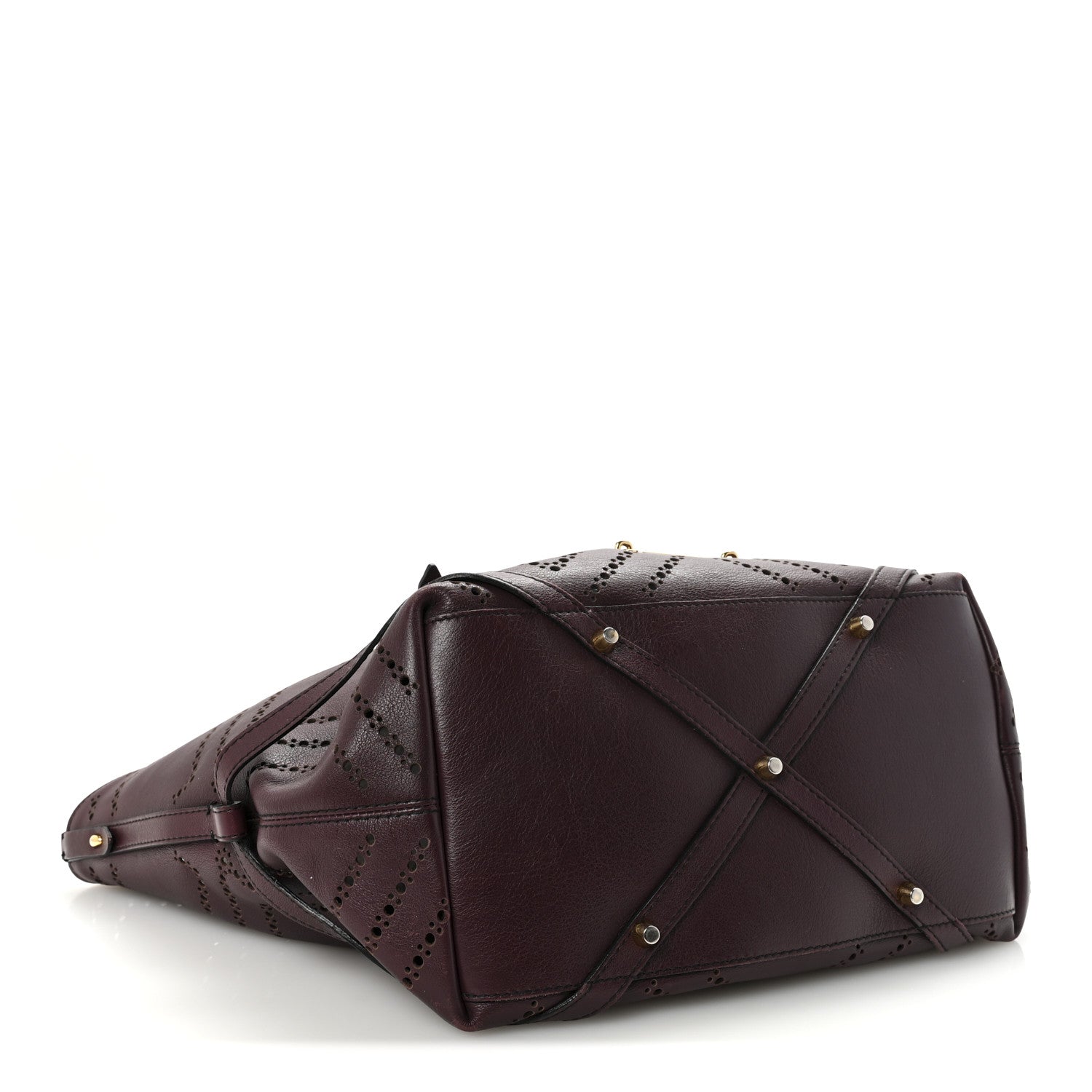 Burberry Calfskin Perforated Medium Salisbury Tote Burgundy 5 of 10