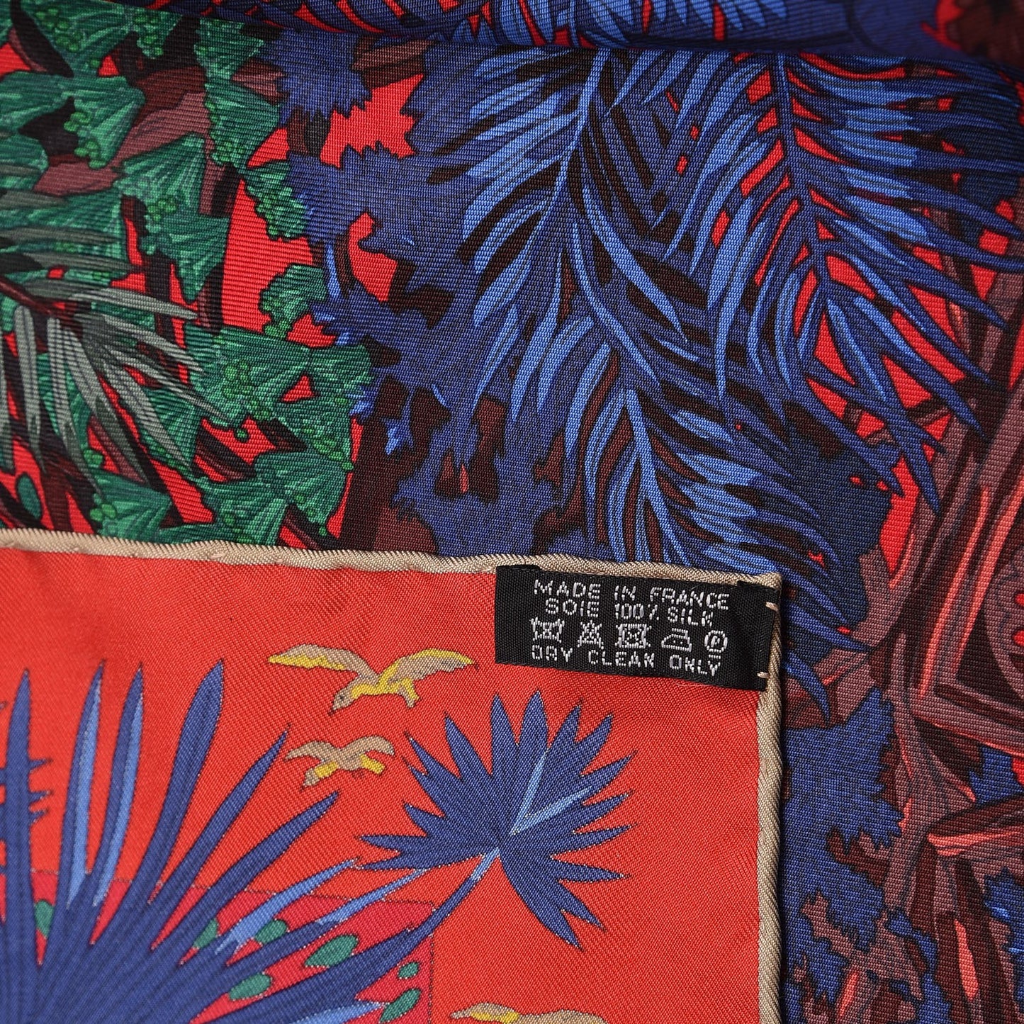 Silk Jardin A Sintra Scarf 90 Rouge Bleu Vert