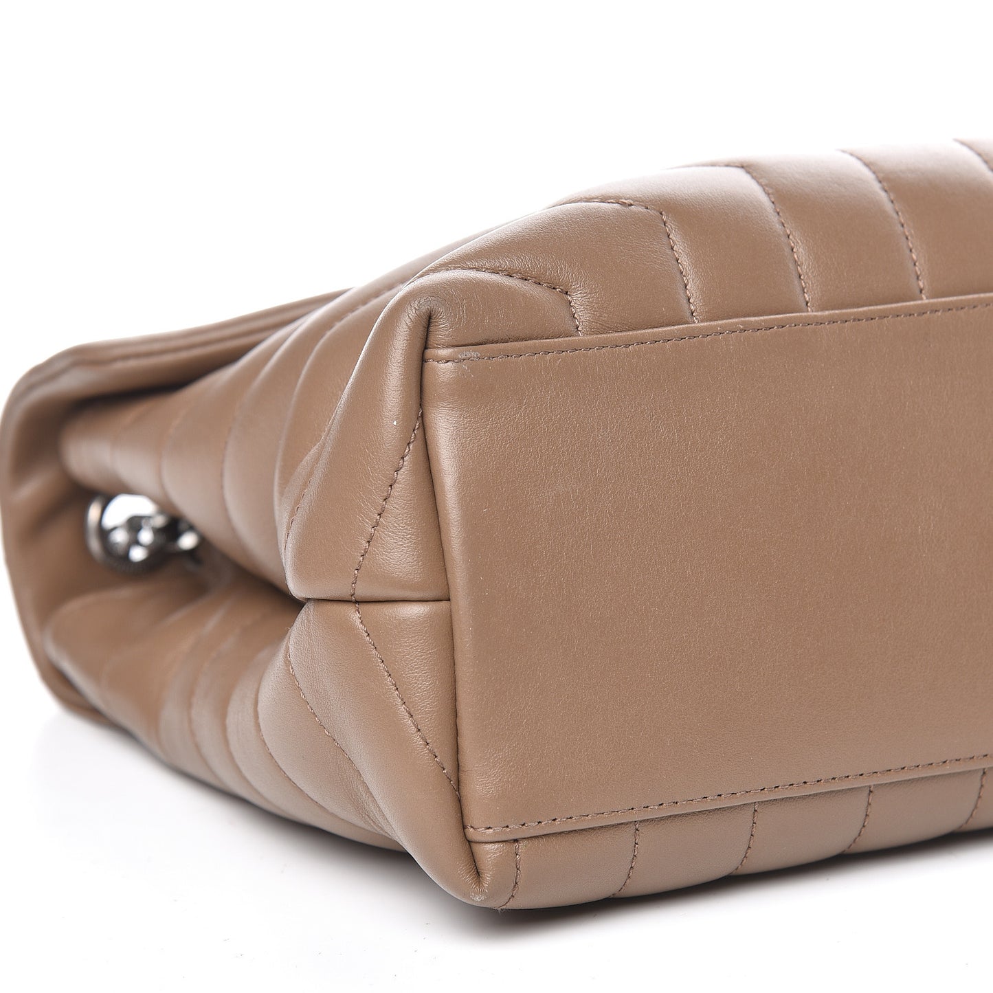 Calfskin Y Quilted Medium Loulou Monogram Chain Satchel Light Brown