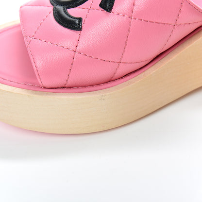 Chanel Lambskin CC Flat Slide Sandals 36 Pink 9 of 9
