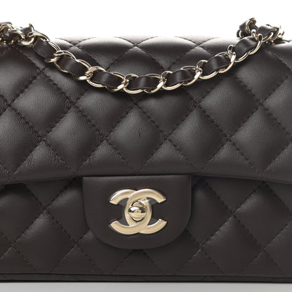 Chanel Lambskin Quilted Mini Rectangular Flap Dark Brown 8 of 12