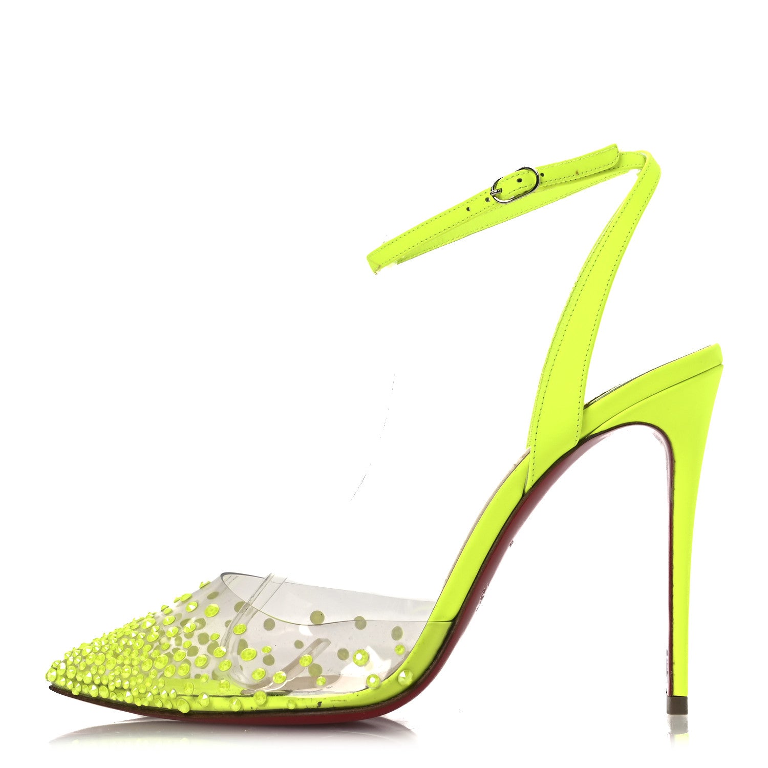 Christian Louboutin PVC Fluo Mat Spikaqueen 100 Pumps 37.5 Version Yellow Fluo 1 of 13