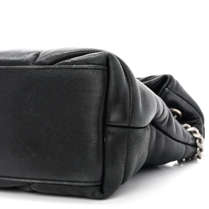 Saint Laurent Lambskin Quilted Small Loulou Puffer Monogram Chain Satchel Black 10 of 11