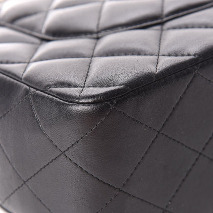 Chanel Lambskin Quilted Jumbo Double Flap Black 14 of 16
