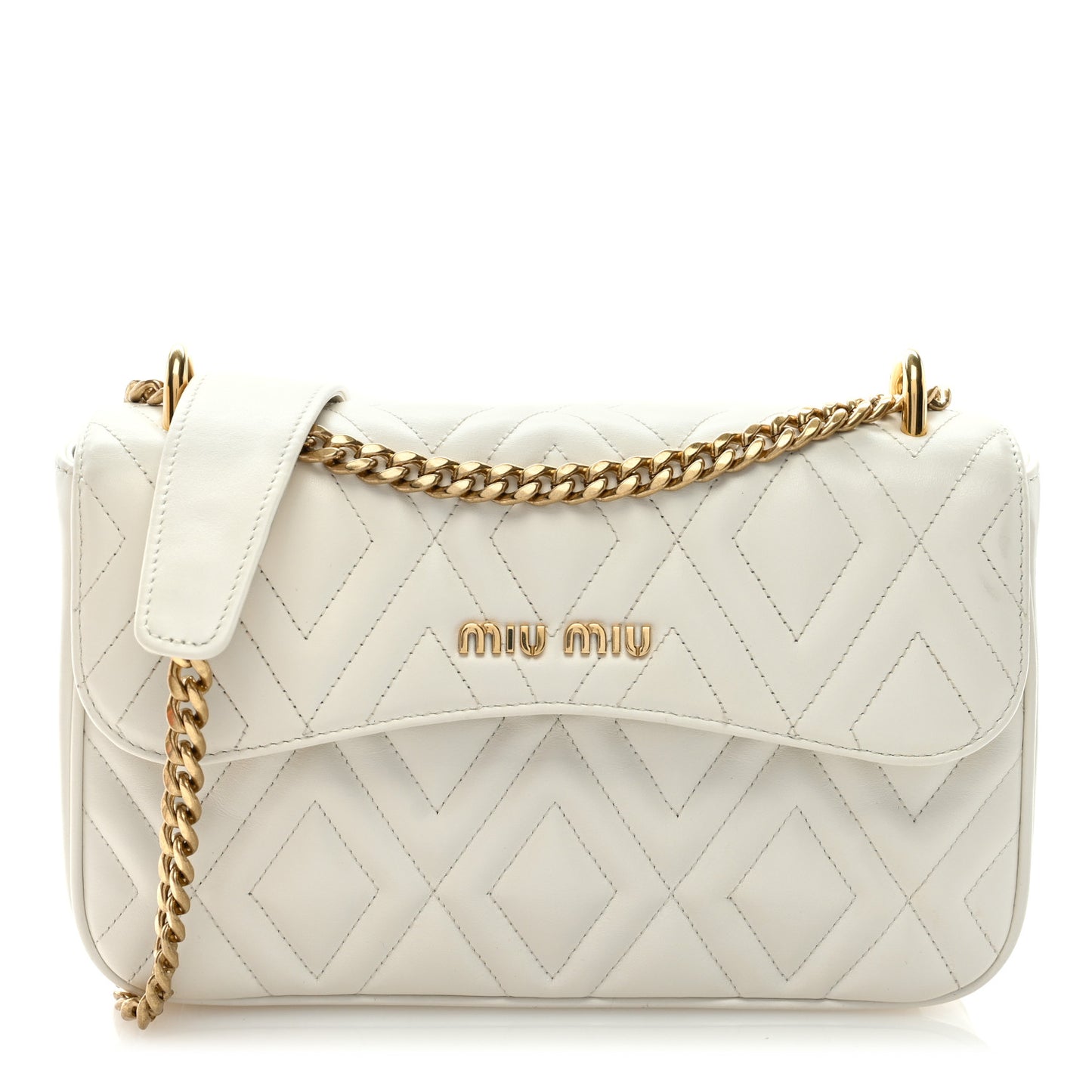 Soft Calf Quilted Flap Bag White