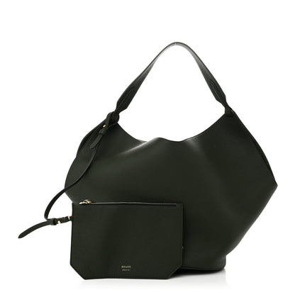 Khaite Pebbled Sport Calfskin Medium Lotus Tote Bottle Green 3 of 10