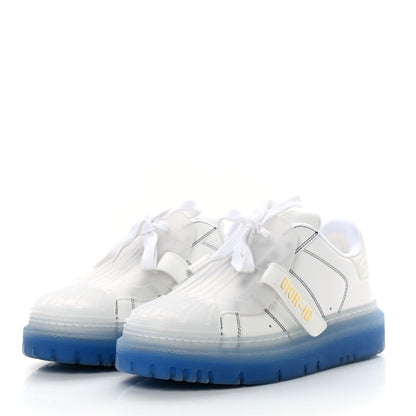Christian Dior Calfskin Clear Rubber Dior-ID Platform Sneakers 37.5 White Deep Blue 3 of 9