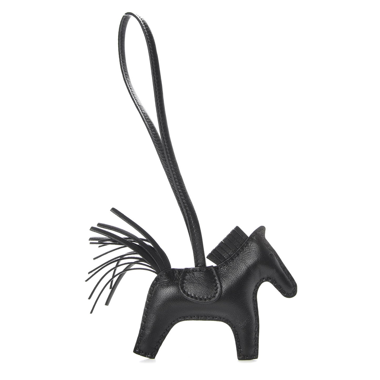 Milo Lambskin Grigri Rodeo Horse Bag Charm PM So Black
