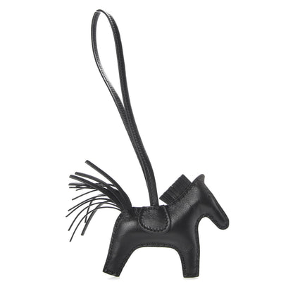 Hermes Milo Lambskin Grigri Rodeo Horse Bag Charm PM So Black 1 of 5
