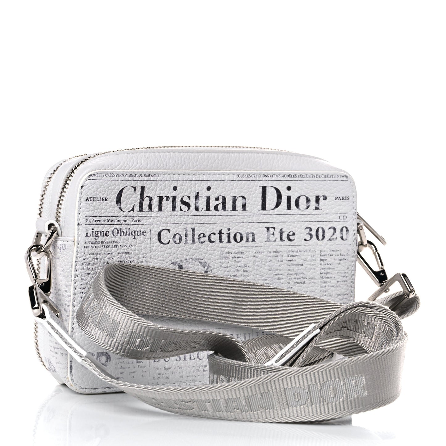 X DANIEL ARSHAM Grained Calfskin Newspaper Messenger White