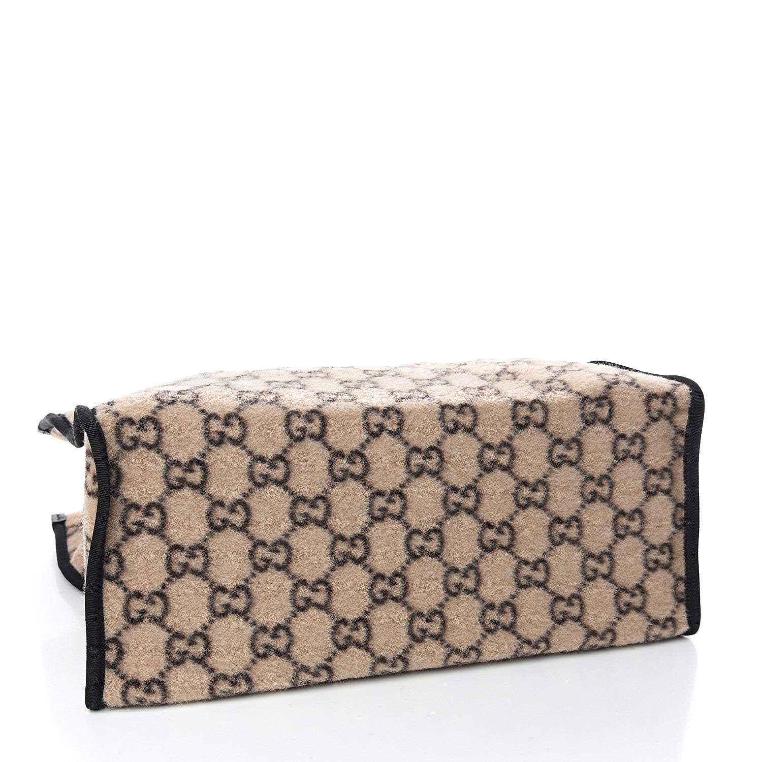 Gucci Covered Wool GG Monogram Large Tote Bag Beige Ebony 3 of 9