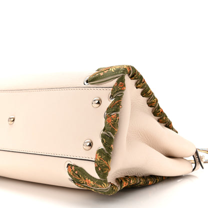 Fendi Vitello Seta Shiny Nappa Ribbon Lace Up Floral Medium Peekaboo Iconic Satchel Camelia Multicolor 10 of 10