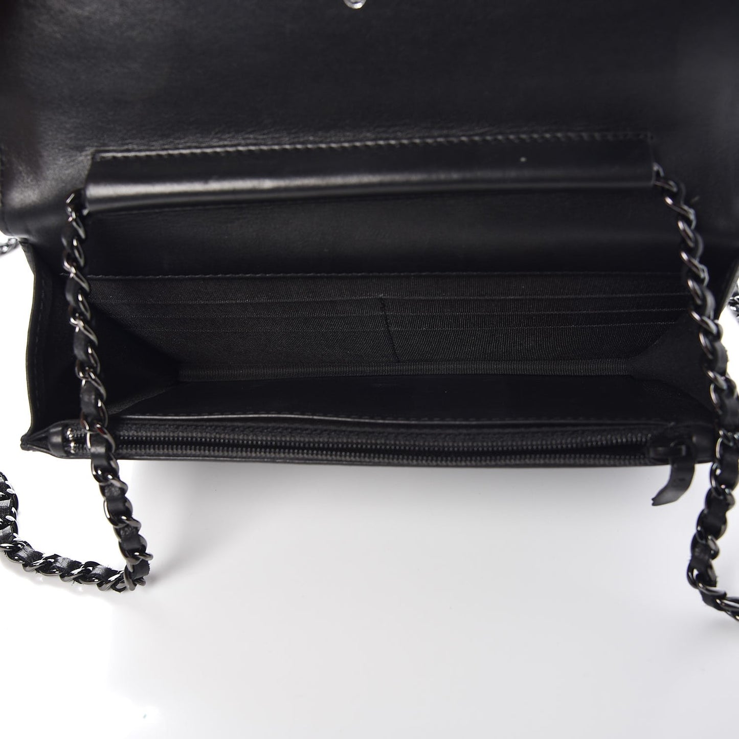Calfskin Quilted Boy Wallet On Chain WOC So Black