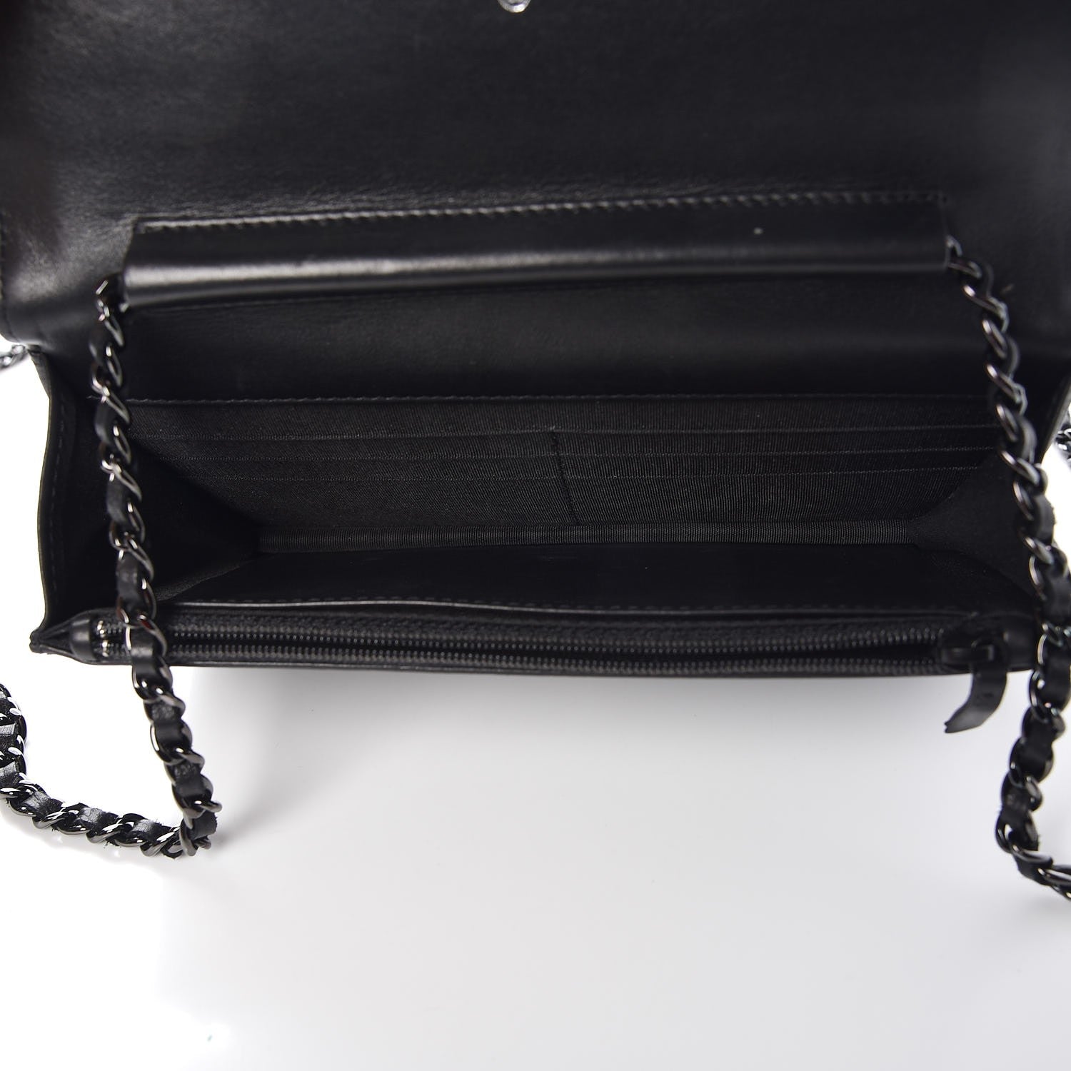 Chanel Calfskin Quilted Boy Wallet On Chain WOC So Black 5 of 9