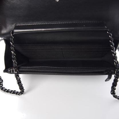 Chanel Calfskin Quilted Boy Wallet On Chain WOC So Black 5 of 9
