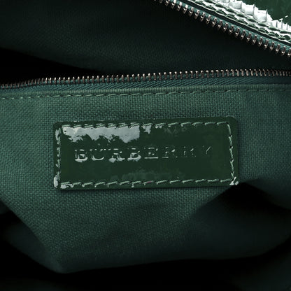 Burberry Patent Check Embossed Medium Anford Convertible Bowling Bag Dark Green 6 of 17