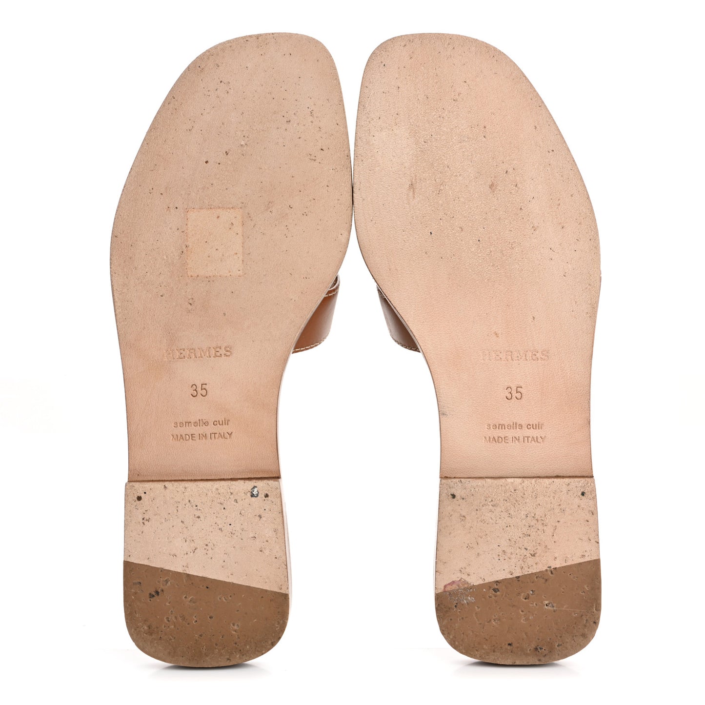 Box Calfskin Oran Sandals 35 Gold