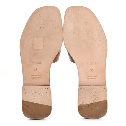 Hermes Box Calfskin Oran Sandals 35 Gold 6 of 12