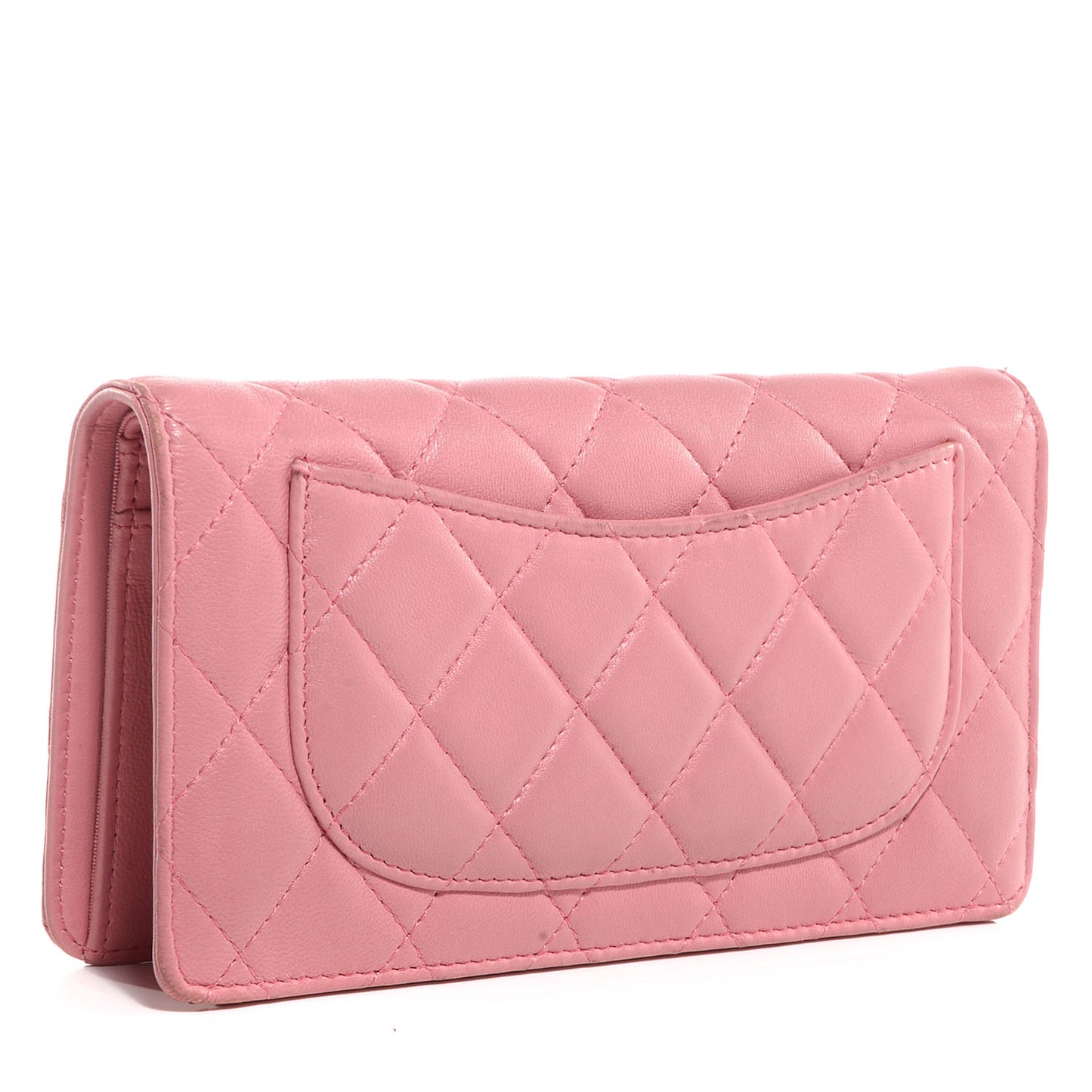 Lambskin Quilted Yen Wallet Pink