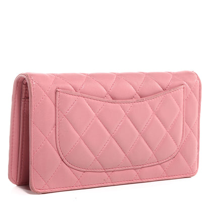 Chanel Lambskin Quilted Yen Wallet Pink 3 of 9