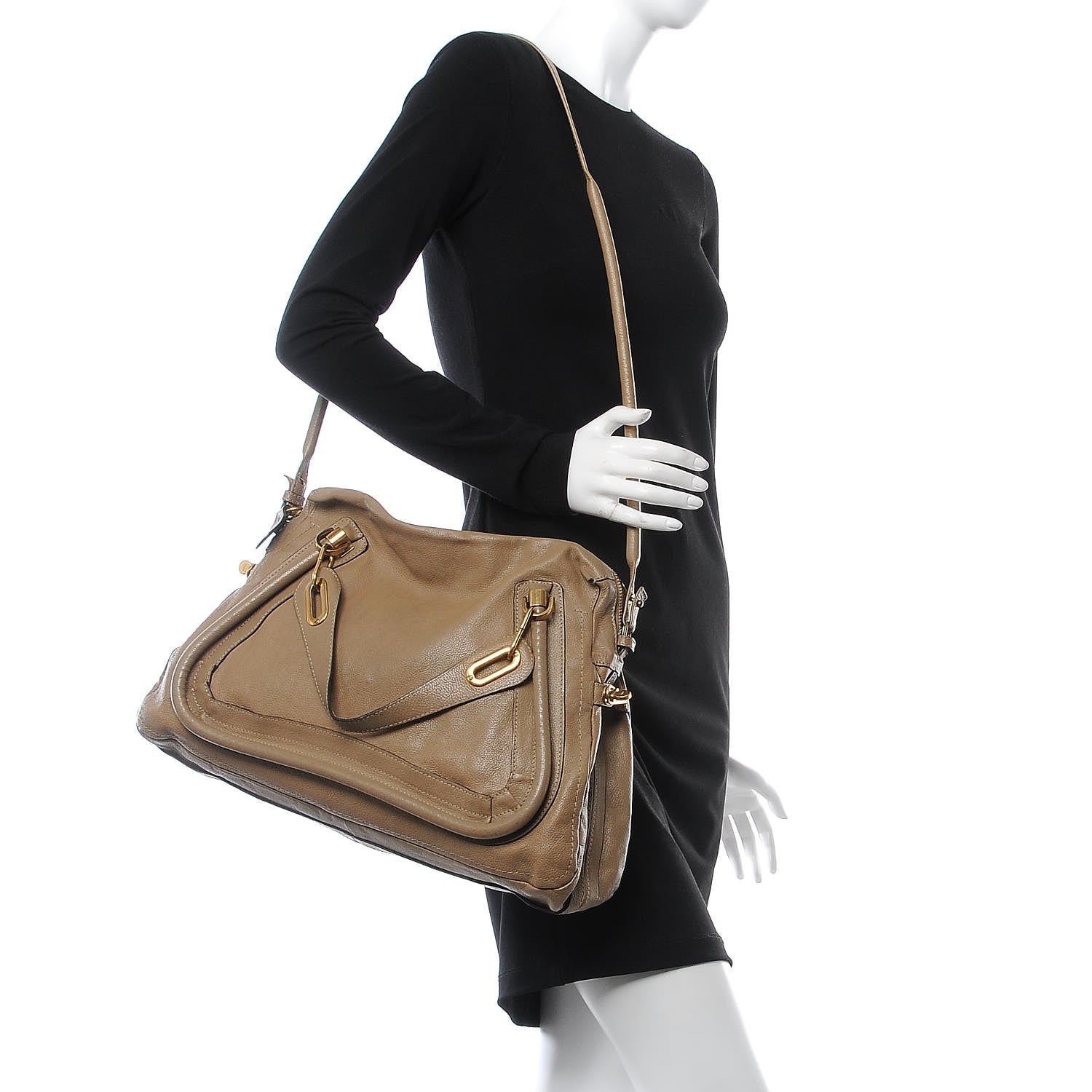 Chloe Calfskin Large Paraty Barbour Khaki 2 of 11