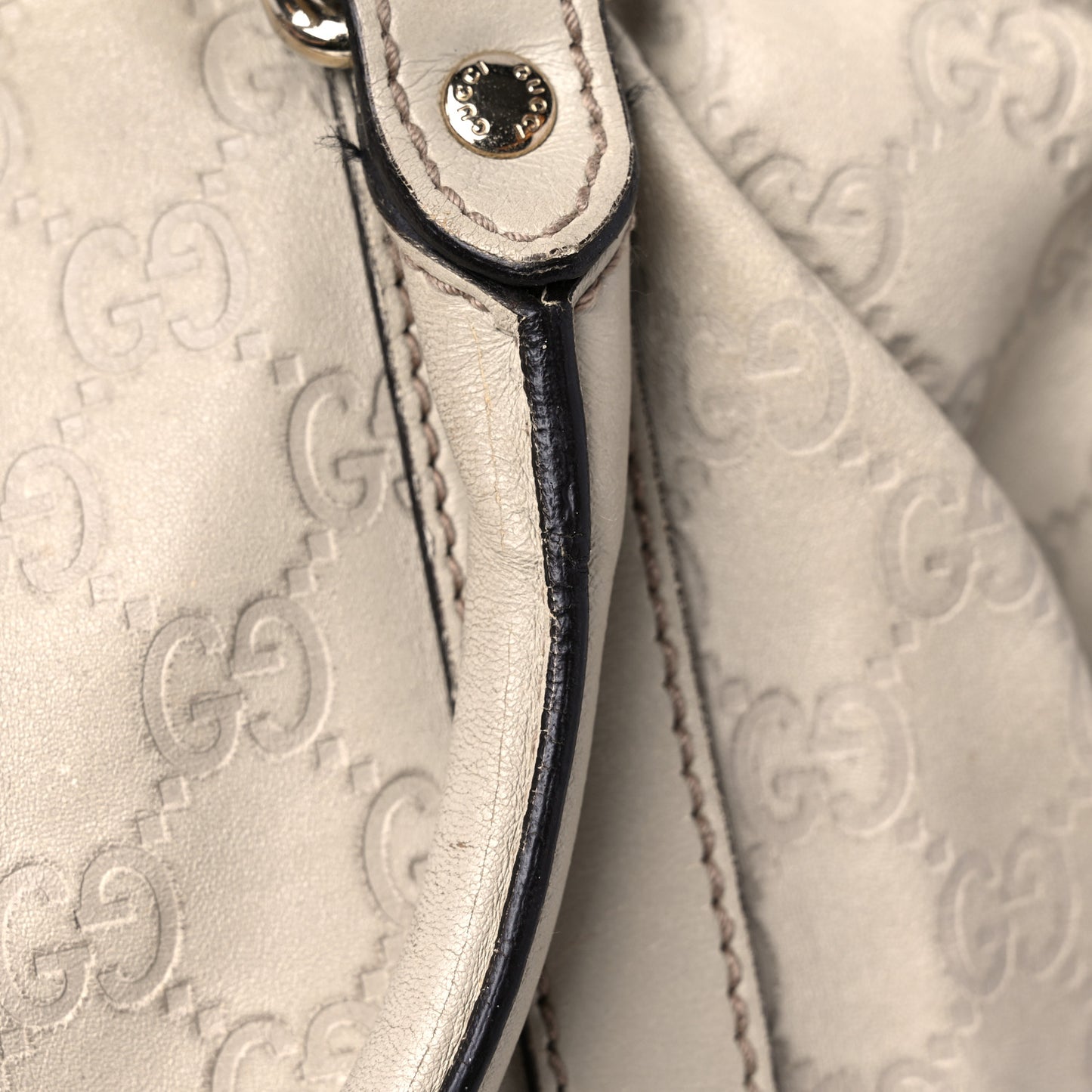 GG Plus Monogram Medium Joy Boston White