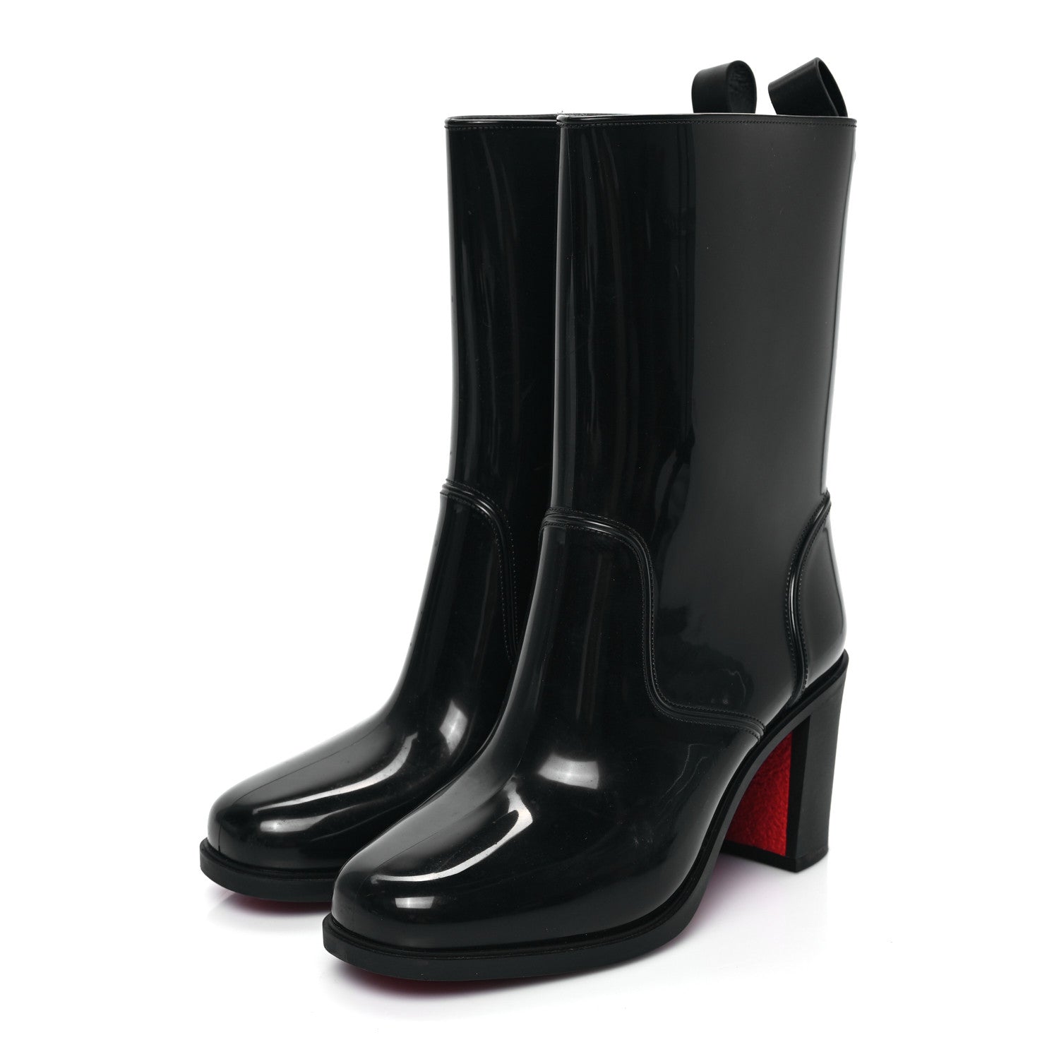 Christian Louboutin Recycled PVC Calfskin Loubirain 70 Boots 37 Black 3 of 7