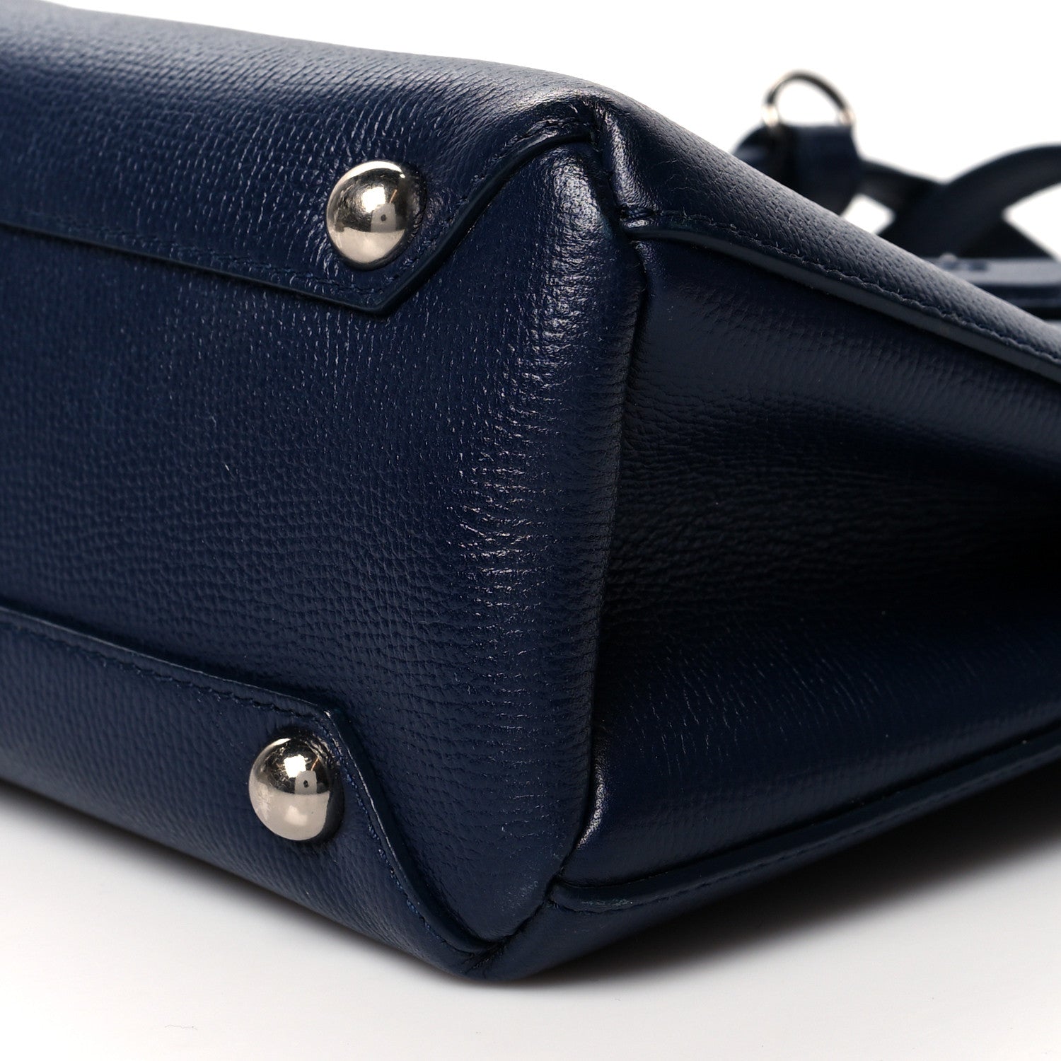 Burberry Grainy Calfskin House Check Small Banner Tote Regency Blue 12 of 13