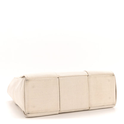 Bottega Veneta Canvas Maxi Intrecciato Medium Arco Tote Beige Black 5 of 14