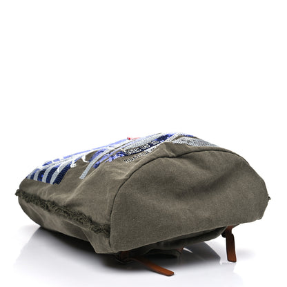 Chanel Canvas Sequins Cubano Trip Backpack Khaki 4 of 10