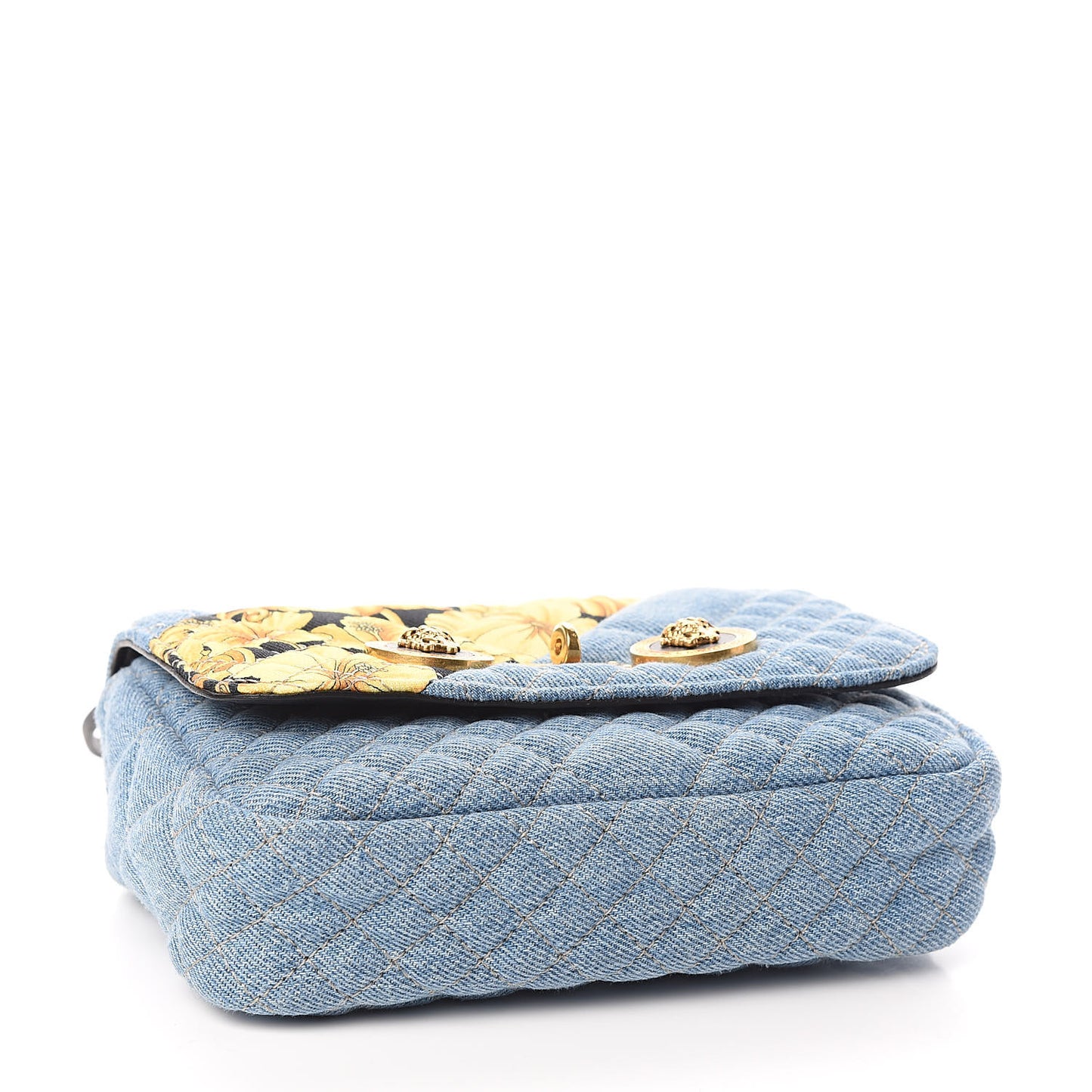 Denim Barocco Printed Icon Small Crossbody Bag Blue