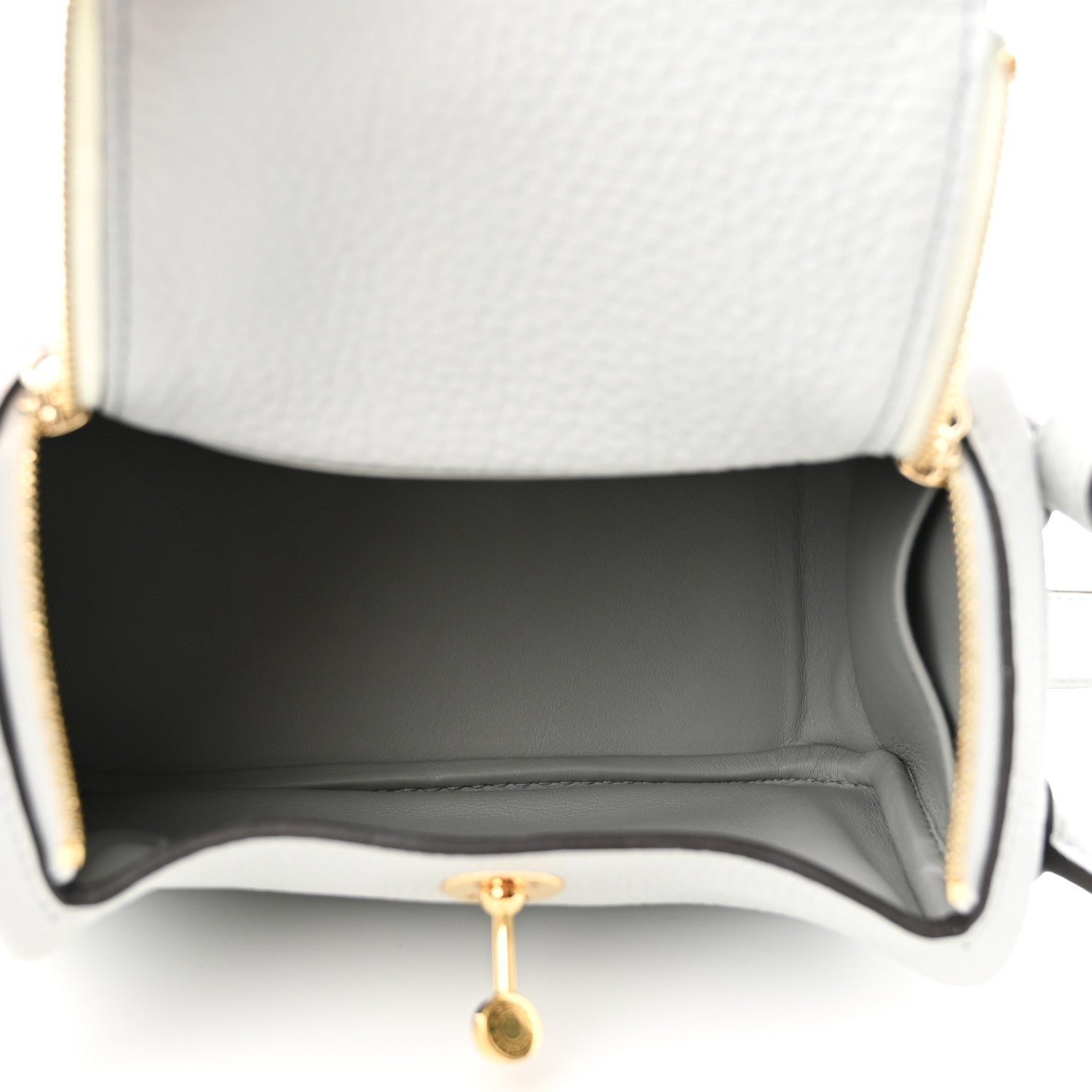 Hermes Taurillon Clemence Mini Lindy 20 Bleu Pale 5 of 11