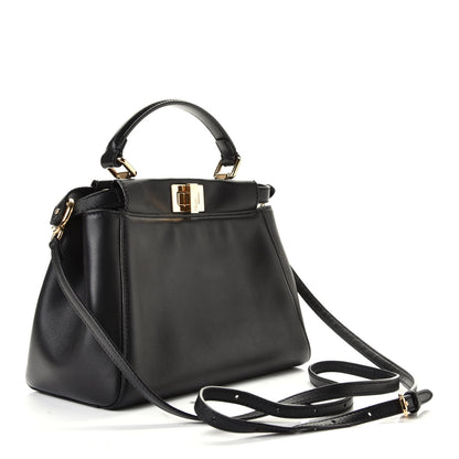 Fendi Nappa Mini Peekaboo Iconic Satchel Black 4 of 12