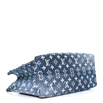 Louis Vuitton Monogram Jacquard Denim Onthego MM Bleu 4 of 9