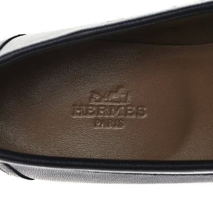 Hermes Goatskin Womens Paris Loafers 35 Black 7 of 9
