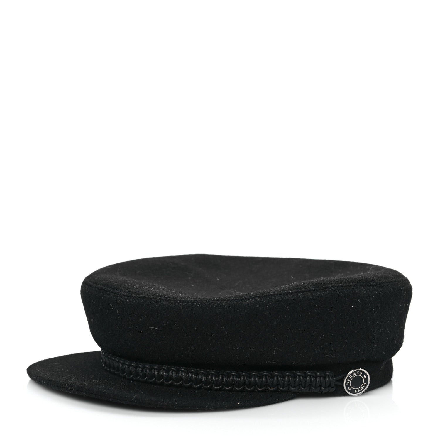 Hermes Cashmere Swift Womens Deauville Cap 58 Black 1 of 7
