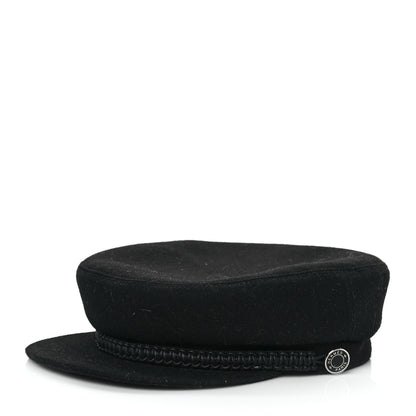Hermes Cashmere Swift Womens Deauville Cap 58 Black 1 of 7