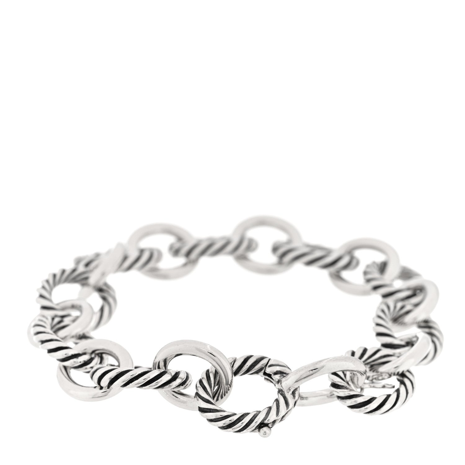 David Yurman Sterling Silver 10mm Medium Oval Link Bracelet 2 of 3