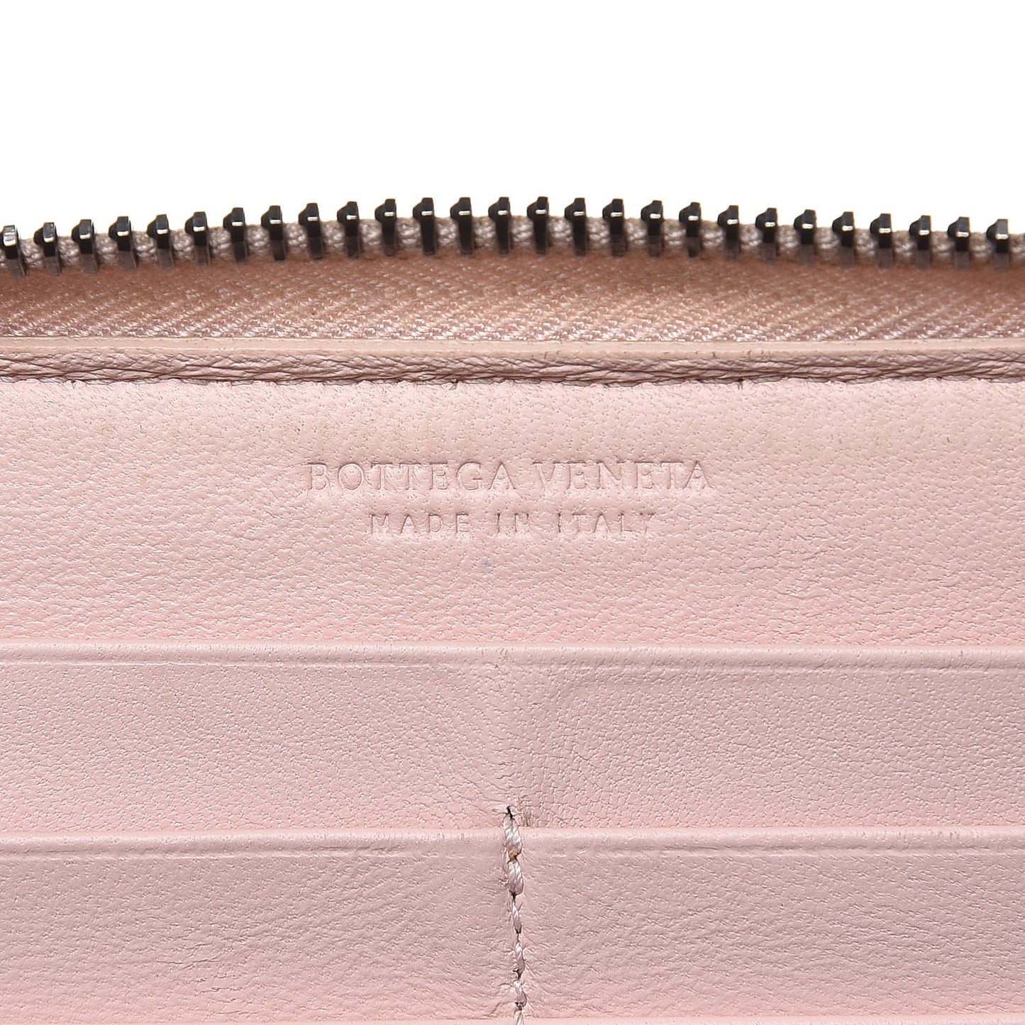 Nappa Intrecciato Zip Around Wallet Lotus