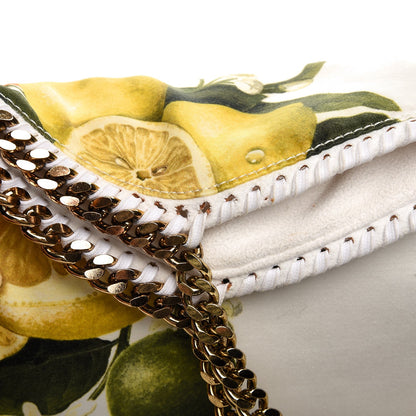 Stella McCartney Cotton Canvas Fruit Print Small Falabella Fold Over Tote White 8 of 8